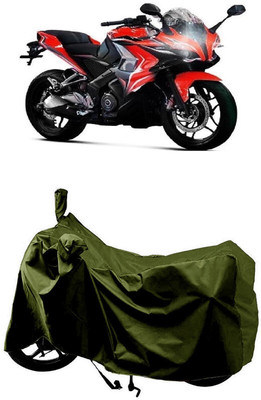 SUGASHRI Waterproof Two Wheeler Cover for Bajaj(Pulsar 200, Green)