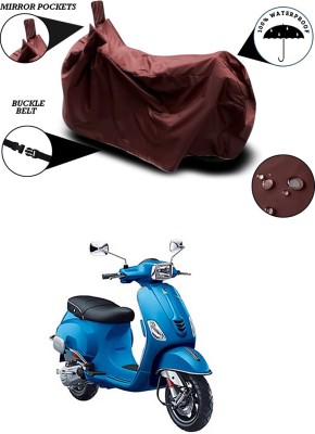 Genipap Waterproof Two Wheeler Cover for Piaggio(Vespa LX 125, Maroon)