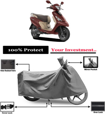 Amexride Two Wheeler Cover for TVS(Scooty Zest BS6, Grey)