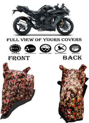 Amexride Two Wheeler Cover for Kawasaki(Ninja H2 SX BS6, Multicolor)