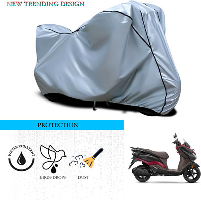 ANTHUB Waterproof Two Wheeler Cover for Suzuki(Burgman Street, Silver)