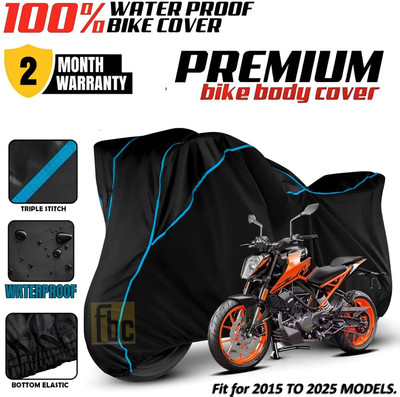 FBC Waterproof Two Wheeler Cover for KTM(200 Duke BS6, Blue, Black)