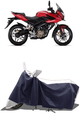 SUGASHRI Waterproof Two Wheeler Cover for Bajaj(Pulsar AS 150, White, Blue)