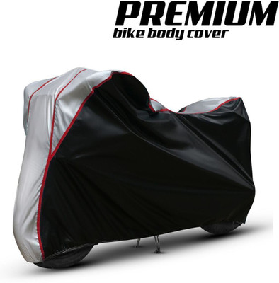 Shiv Kanha Waterproof Two Wheeler Cover for Royal Enfield(Hunter 350, Black, Silver)