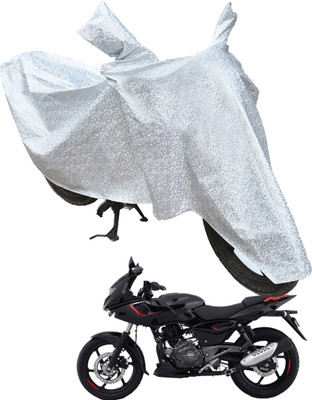 RiderShine Waterproof Two Wheeler Cover for Bajaj(Pulsar 180F BS6, Silver)