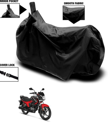 TENNYCER Waterproof Two Wheeler Cover for Hero(Glamour, Black)