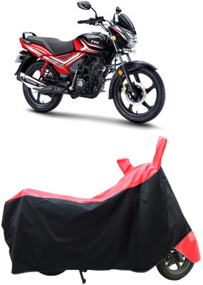 CRONEX Waterproof Two Wheeler Cover for TVS(Star City Plus, Black, Red)