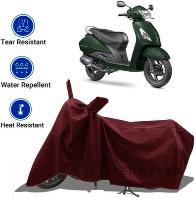 TENNYCER Waterproof Two Wheeler Cover for TVS(Jupiter classic, Maroon)