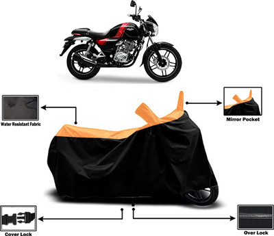 Amexride Two Wheeler Cover for Bajaj(V12, Orange)