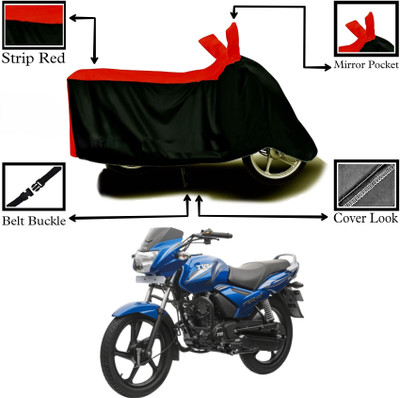 DeepShakshi AUTOMOTIVE Two Wheeler Cover for TVS(Star City Plus, Red, Black)