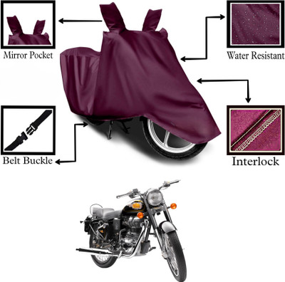 DeepShakshi AUTOMOTIVE Two Wheeler Cover for Royal Enfield(Bullet 350 New BS6, Maroon)