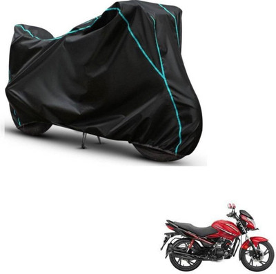 Car Life Two Wheeler Cover for Hero(Glamour i3s BS6, Black, Blue)
