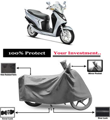 Amexride Two Wheeler Cover for Hero(Leap Hybrid SES, Grey)