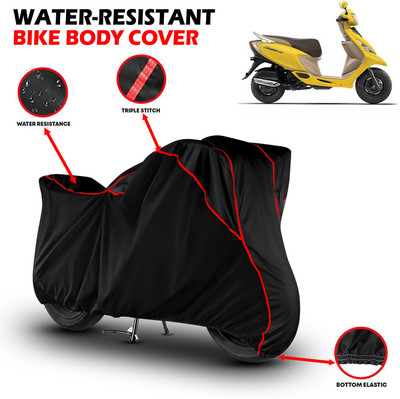GKG Waterproof Two Wheeler Cover for TVS(Scooty Zest, Black, Red)