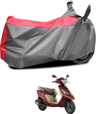 CODOKI Waterproof Two Wheeler Cover for TVS(Scooty Zest 110, Grey, Red)