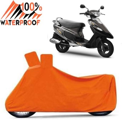 ROYAL AUTO MART Waterproof Two Wheeler Cover for TVS(Scooty Pep Plus, Orange)