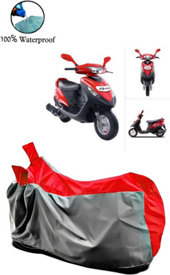 APNEK Waterproof Two Wheeler Cover for Mahindra(Flyte, Grey, Red)