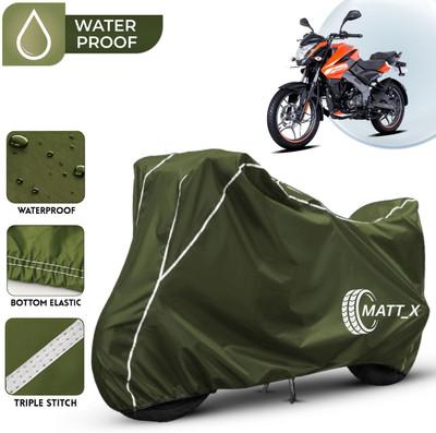MATT_X Waterproof Two Wheeler Cover for Bajaj(Pulsar 125, Multicolor, Green, White)