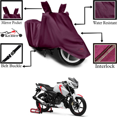 KEDIT Two Wheeler Cover for TVS(Apache RTR 160, Maroon)