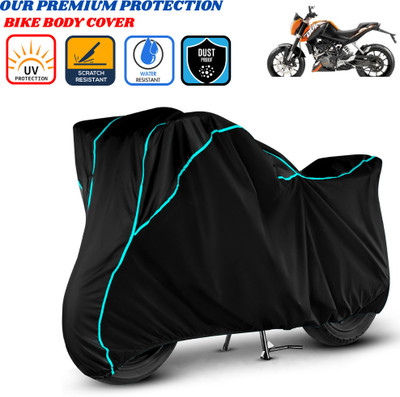 Delphinium Waterproof Two Wheeler Cover for KTM(125 Duke, Black)