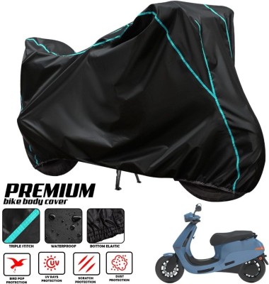 ZAQE Two Wheeler Cover for Ola(Electric Scooter, Black, Blue)