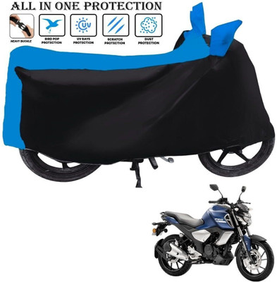 AutoGalaxy Waterproof Two Wheeler Cover for Yamaha(FZ S V3 BS6, Black, Blue)