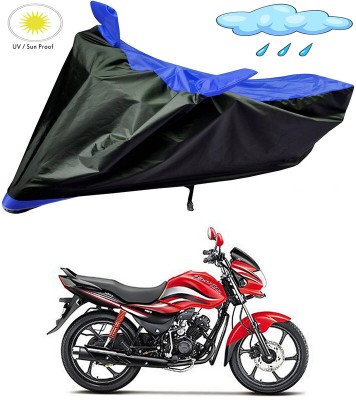 AUTOGARH Two Wheeler Cover for Hero(MotoCorp Passion Pro, Black, Blue)