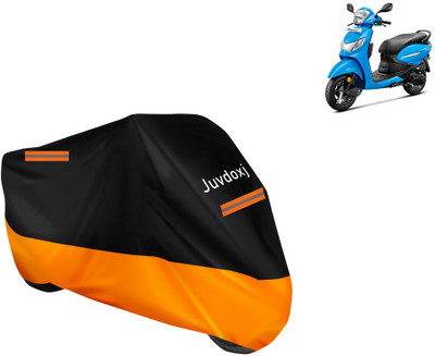 Juvdoxj Waterproof Two Wheeler Cover for Hero(Pleasure+ 110, Orange, Black)