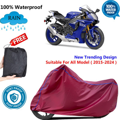 AUTOCAD Waterproof Two Wheeler Cover for Yamaha(YZF-R1, Maroon)