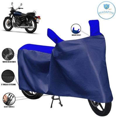 MADAFIYA Waterproof Two Wheeler Cover for Royal Enfield(Bullet 350 New BS6, Blue, Multicolor)