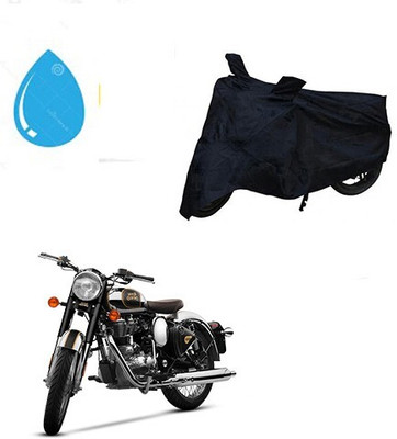 DeepShakshi AUTOMOTIVE Waterproof Two Wheeler Cover for Royal Enfield(Classic Chrome, Black)