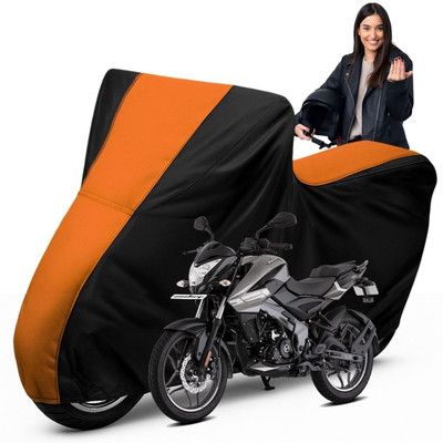 Car Styling Waterproof Two Wheeler Cover for Bajaj(Pulsar NS125, Black, Orange)