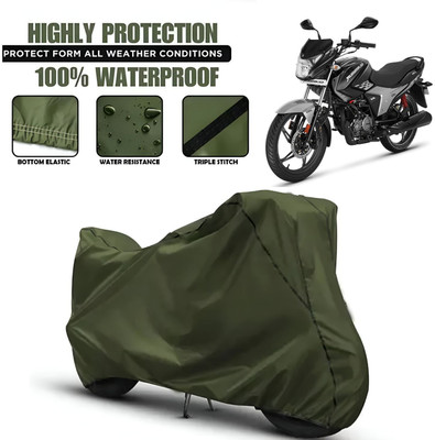 OliverX Waterproof Two Wheeler Cover for Hero(Glamour, Green, Black)
