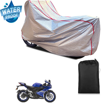 PAGORA Waterproof Two Wheeler Cover for Yamaha(YZF R15 V3 BS6, Silver)