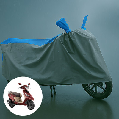 CODOKI Waterproof Two Wheeler Cover for TVS(Scooty Zest 110, Grey, Blue)