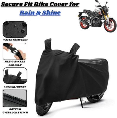 Delphinium Waterproof Two Wheeler Cover for Yamaha(MT 15, Black)