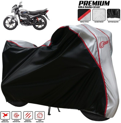 xodi Waterproof Two Wheeler Cover for Hero(Passion Plus, Silver, Black)