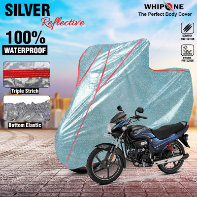 Whipone Waterproof Two Wheeler Cover for Hero(Passion Plus, Silver)