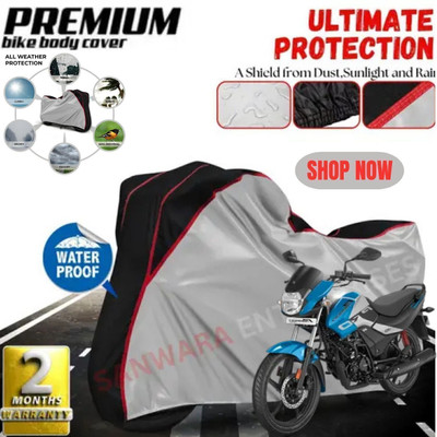 Shiv Kanha Waterproof Two Wheeler Cover for Hero(Passion, Silver)