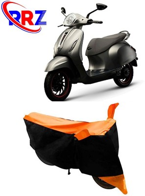 RRZ Waterproof Two Wheeler Cover for Bajaj(Chetak, Black, Orange)