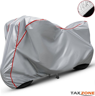 TAXZONE Waterproof Two Wheeler Cover for Kawasaki(Ninja H2 SX, Silver, Red)