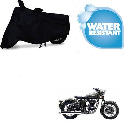 MMSSTAR Waterproof Two Wheeler Cover for Royal Enfield(Battle Green, Black)