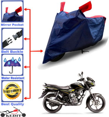 KEDIT Two Wheeler Cover for Bajaj(Discover 125 DTS-i, Red, Blue)