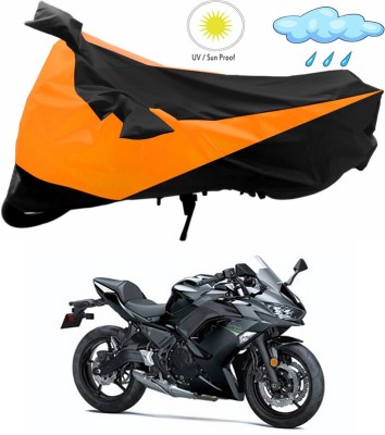 Genipap Two Wheeler Cover for Kawasaki(Ninja 650 BS6, Orange, Black)