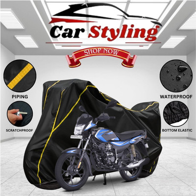 Car Styling Waterproof Two Wheeler Cover for Bajaj(Platina, Black, Yellow)