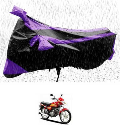 RONISH Waterproof Two Wheeler Cover for Hero(CD deluxe, Purple, Black)