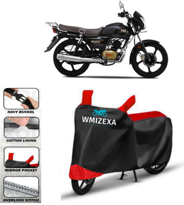 WMIZEXA Two Wheeler Cover for TVS(Red, Black)