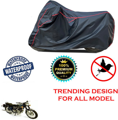 THE REAL ARV Waterproof Two Wheeler Cover for Royal Enfield(Machismo 500, Black)