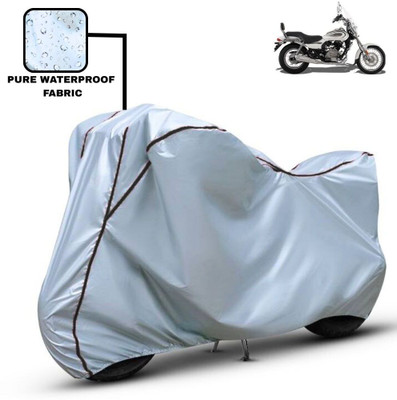Delphinium Waterproof Two Wheeler Cover for Bajaj(Avenger 220 Cruise, Silver, Black)