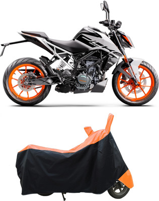 Coxtor Waterproof Two Wheeler Cover for KTM(200 Duke BS6, Orange)